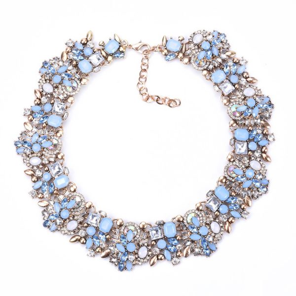Shop Jewellery Online at Alora New Zealand. Luxury Party Jewelry Rhinestone Big Necklaces For Women Fashion Crystal Charm Choker Statement Collar Necklace