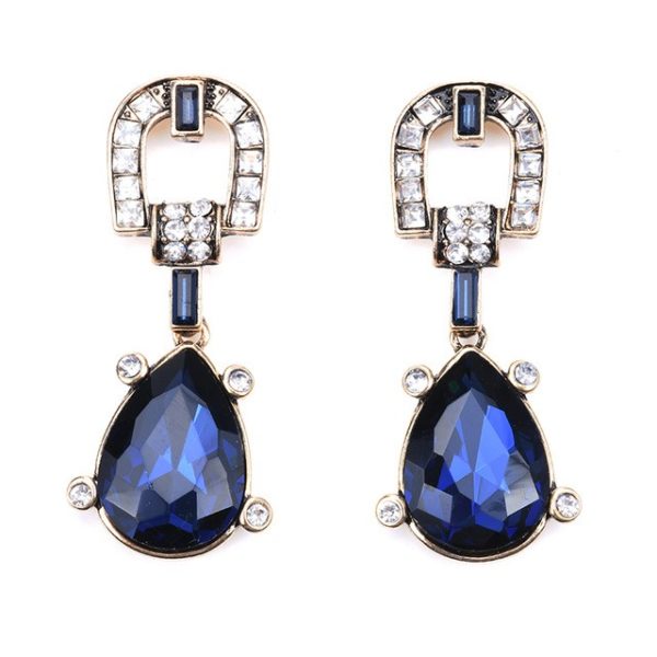 Rings | Earrings | Bracelets | Chains | Pendants | NZ Fashion Gorgeous Blue Crystal Fashion Women Statement drop earrings for women |Buy Online New Zealand