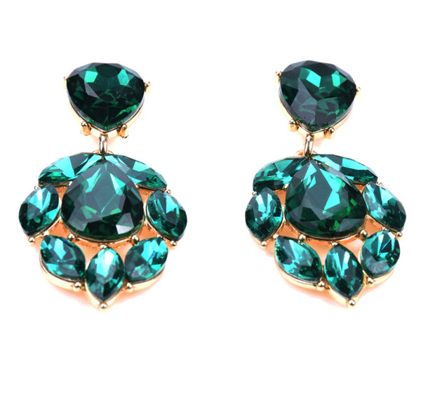 Glass Big Water Drop Brand Design Luxury Starburst Pendant Crystal Stud Gem Statement Earrings Jewelry