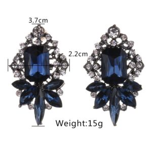 Blue Crystal Fashion Statement Earrings