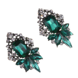 Green Crystal Fashion Statement Earrings