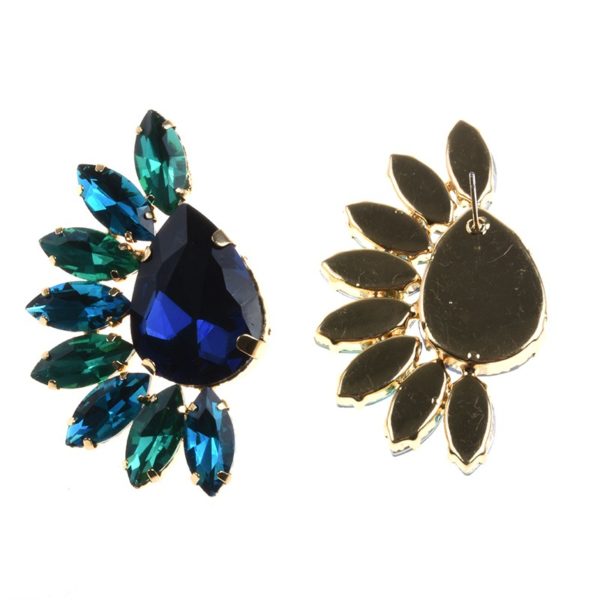 Gifts for Her New Zeland Online Shop | Fashion Jewelry Style Blue Glass Earrings Handmade sweet stud crystal earrings for women
