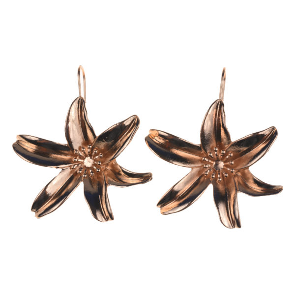 Costume Jewellery NZ Shop Online | New ZA Gold Color Metal Flower Dangle Earrings For Women Charm Wedding Statement Drop Earrings Trendy Jewelry Wholesale