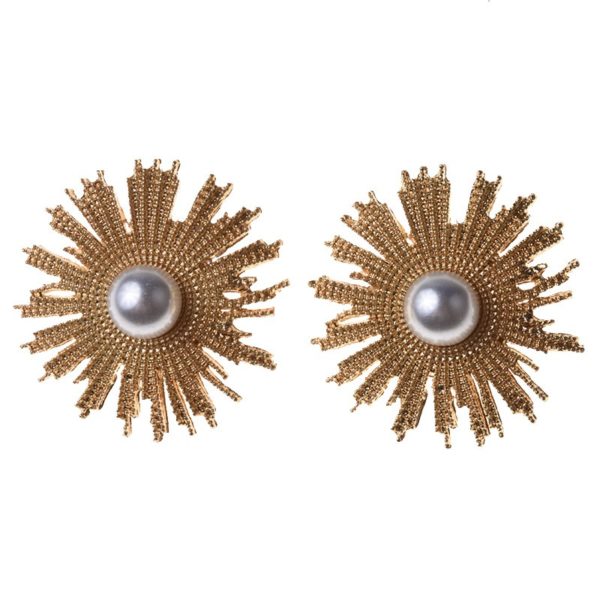 Costume Jewellery NZ Shop Online | 2019 Fashion Geometric Big Bohemian Earrings for Women Party Pearl Statement Earrings Sun Flower Jewelry