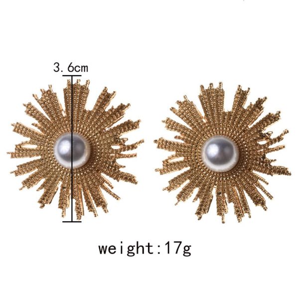 Costume Jewellery NZ Shop Online | 2019 Fashion Geometric Big Bohemian Earrings for Women Party Pearl Statement Earrings Sun Flower Jewelry