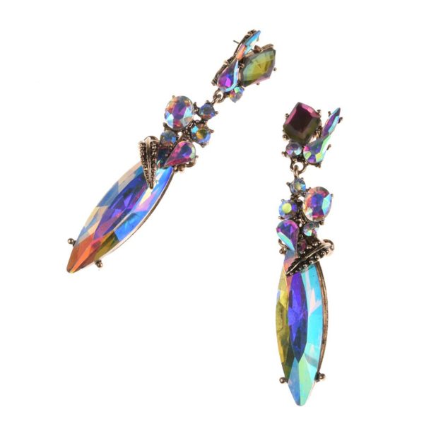 Rings | Earrings | Bracelets | Chains | Pendants | NZ Fashion Big Crystal Stone Long Earrings For Women Female Wedding Statement Earring Jewelry