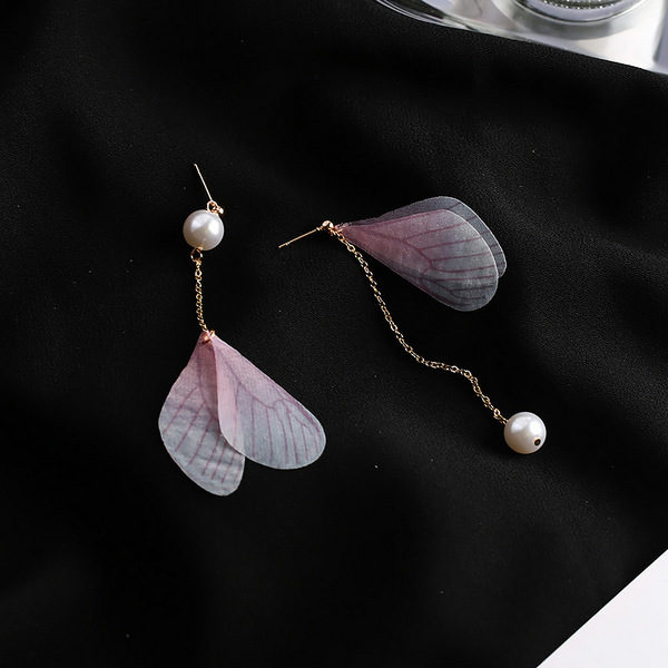 Buy Jewellery Online New Zealand |Korean Simple Butterfly Wing Earrings For Women Pearl Pendientes Trendy Handmade Drop Earrings
