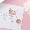 Jewellery | Rings | Necklaces | Bangles & Bracelets |Charm | NZ | Sweet Korean Colourful Stone Love Heart Earrings For Girls | Alloy Circle Star Earrings