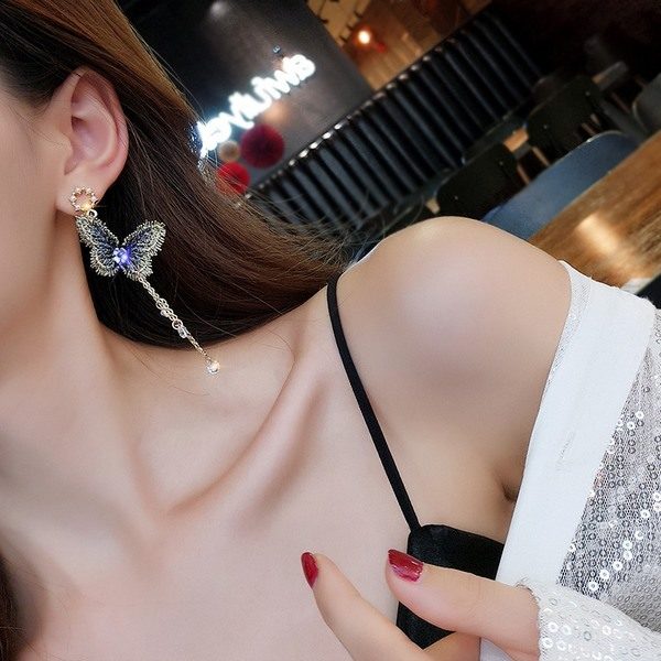 Hot Sale Fashion Lovely Sweet Gold and Blue Butterfly Fashion Earrings -> Jewellery | Rings | Earrings | Pendants | Necklaces | Bangles & Bracelets NZ