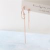 Korean Rose Gold Color Asymmetric Circle Drop Earrings For Women Fashion Long Chain Pendientes Girl Jewelry Gifts - Alora New Zealand