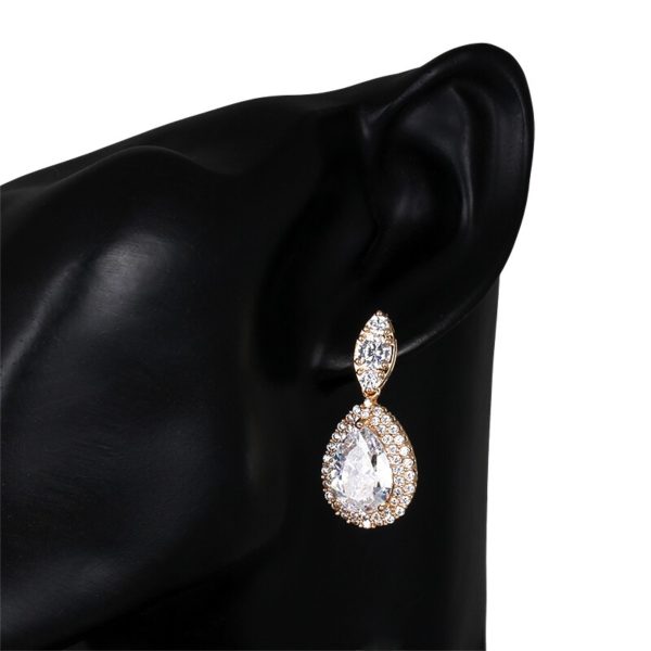 Brand Luxury Teardrop and Marquise Cubic Zirconia CZ Crystal Necklace Earring Wedding Bridal Jewelry Set from Alora New Zealand Online Jwellery Shop