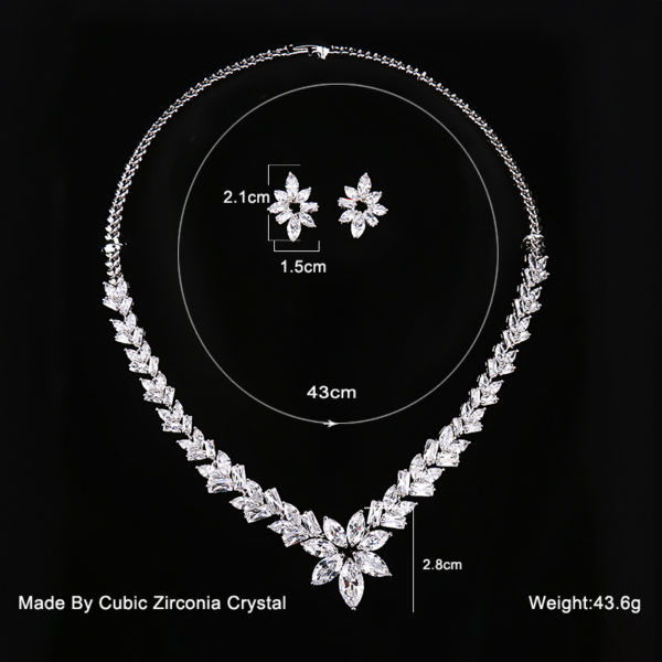 Marquise Cut Cubic Zirconia CZ Crystal Wedding Bridal Jewelry Set in White Gold Color from Alora New Zealand Online Jwellery Shop