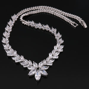 Marquise Cut Cubic Zirconia CZ Crystal Bridal Jewelry Set