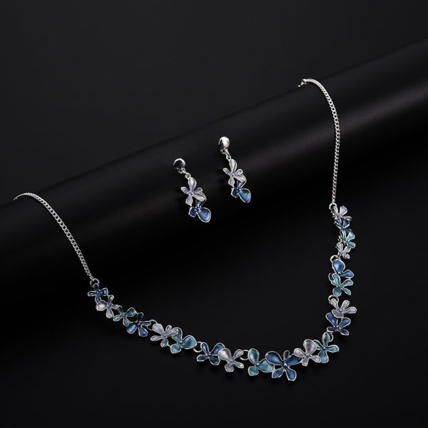 Best-selling Flower Pendants Necklaces Teenager Fashion Bridal Jewelry Sets Wedding Drop Dangle Earrings Set - Largest Range of Jewellery in New Zealand
